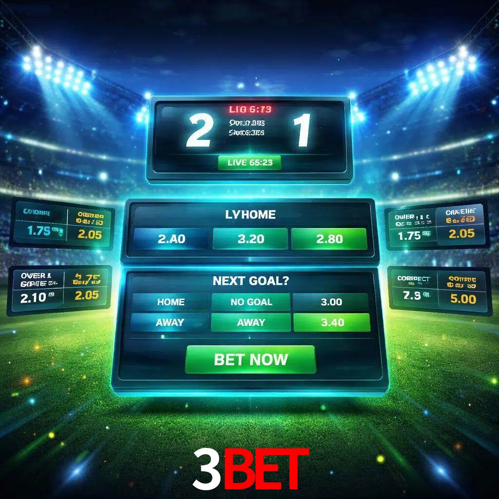 Vista de apuestas en vivo 3BET durante un partido en curso