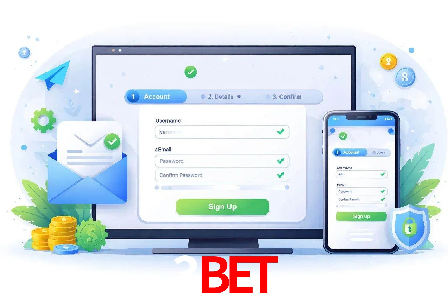 Registro de nuevo usuario y configuración de cuenta 3BET