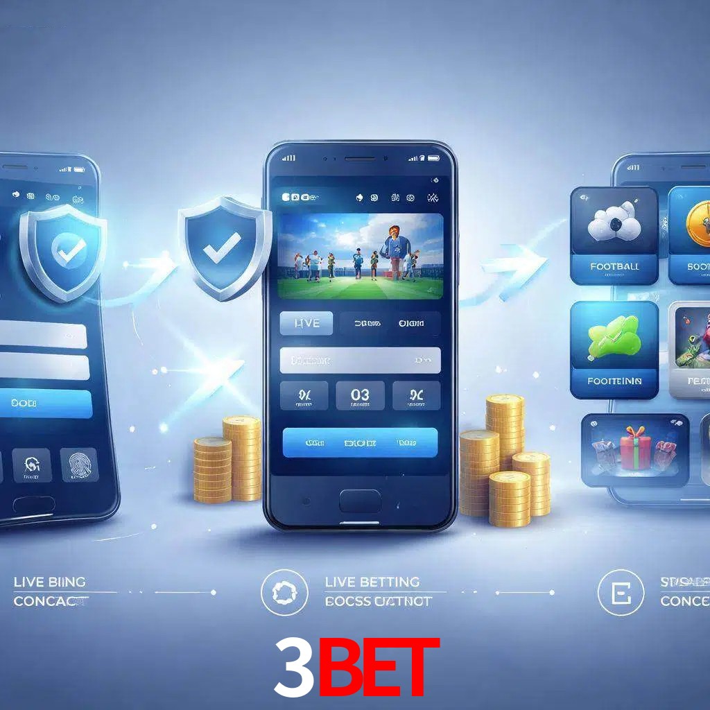 Pasos de acceso a la app 3BET en pantalla de teléfono móvil